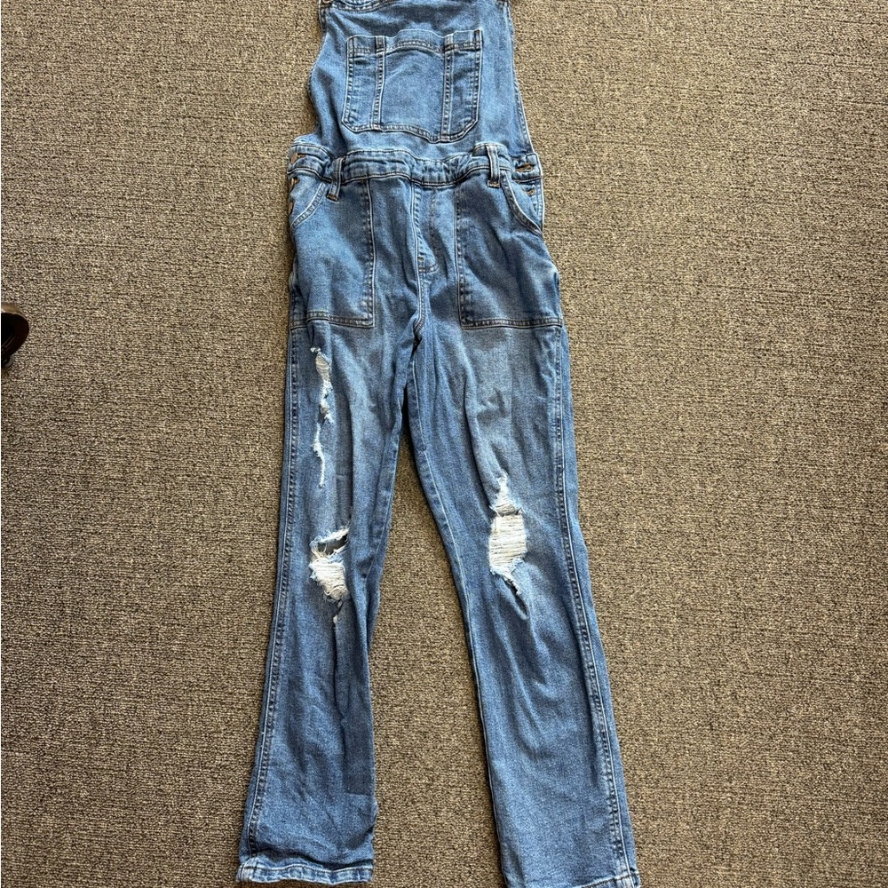 Celebrity Pink Blue Distressed Women Jeans Overalls